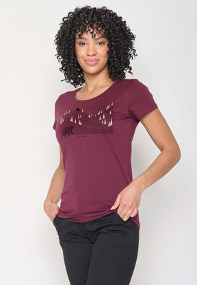 Rot:  Lässiges T-Shirt aus Bio-Baumwolle für Damen [11805]