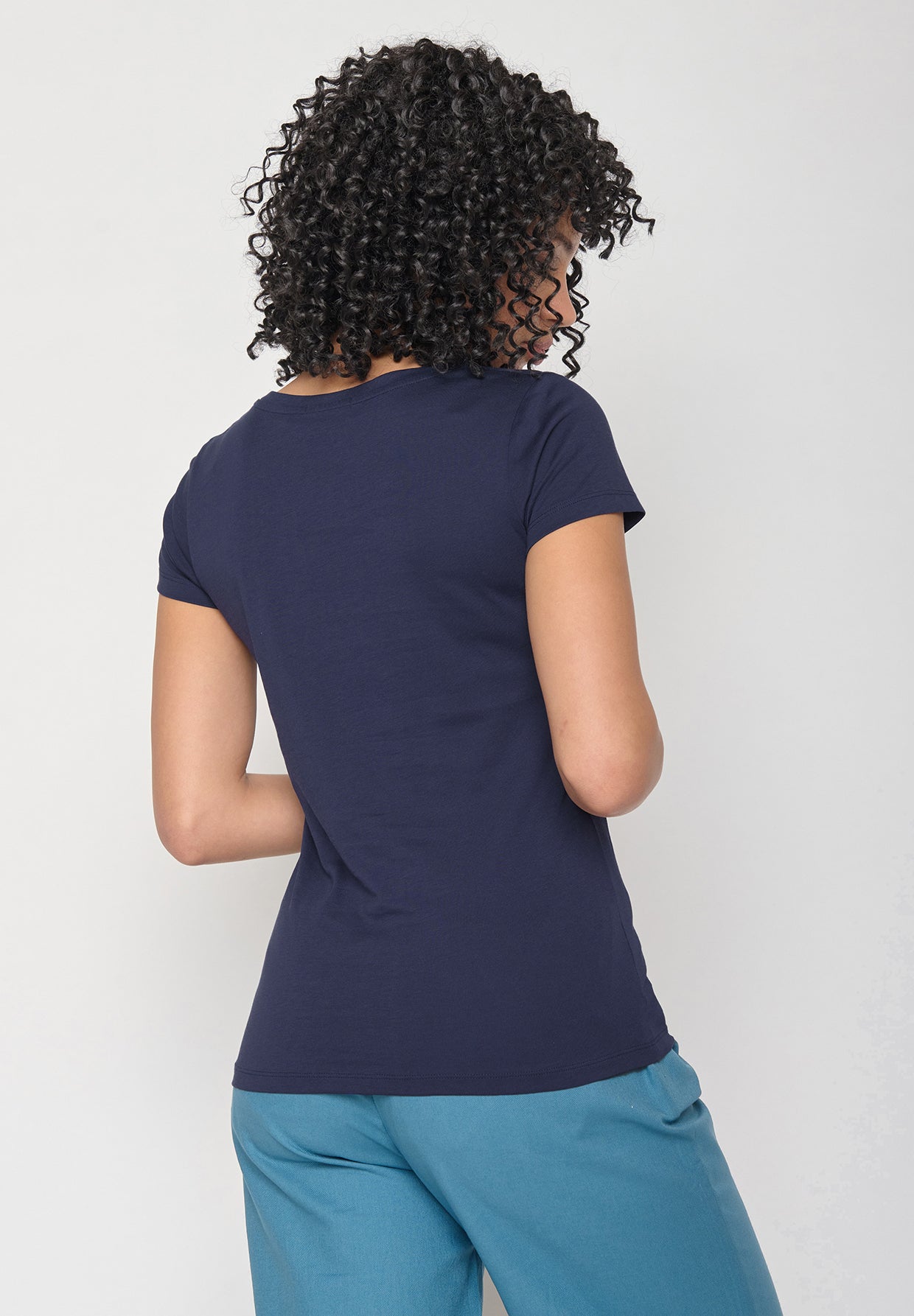 Dark Navy: Sportliches T-Shirt aus Bio-Baumwolle für Damen [11838]