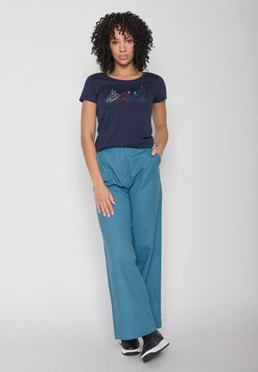 Dark Navy: Sportliches T-Shirt aus Bio-Baumwolle für Damen [11839]