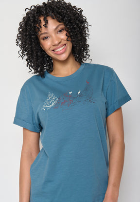 Steelblue: Lässiges T-Shirt aus Bio-Baumwolle für Damen [11844]