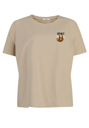 Latte: Lässiges T-Shirt aus Bio-Baumwoll-Mix für Damen [11845]