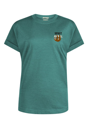 Jungle Green: Lässiges T-Shirt aus Bio-Baumwolle für Damen [11861]