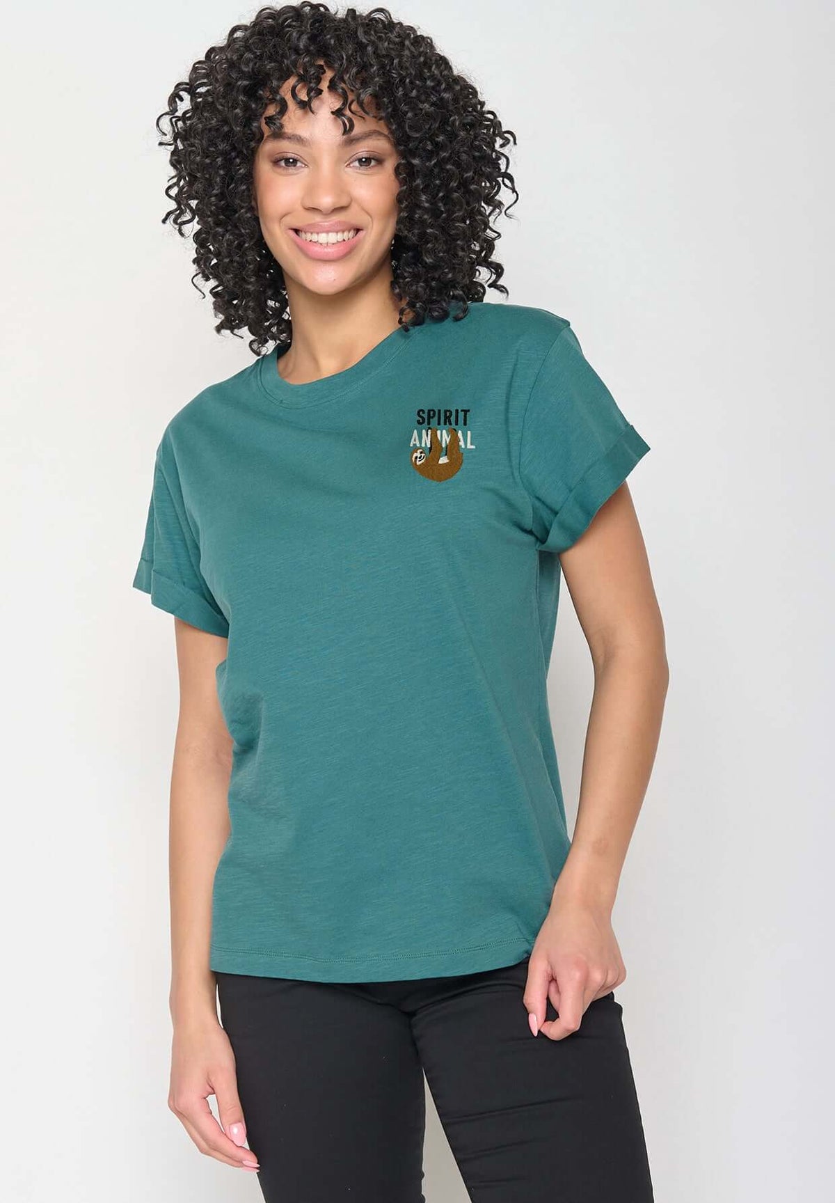 Grün:  Lässiges T-Shirt aus Bio-Baumwolle für Damen [11864]