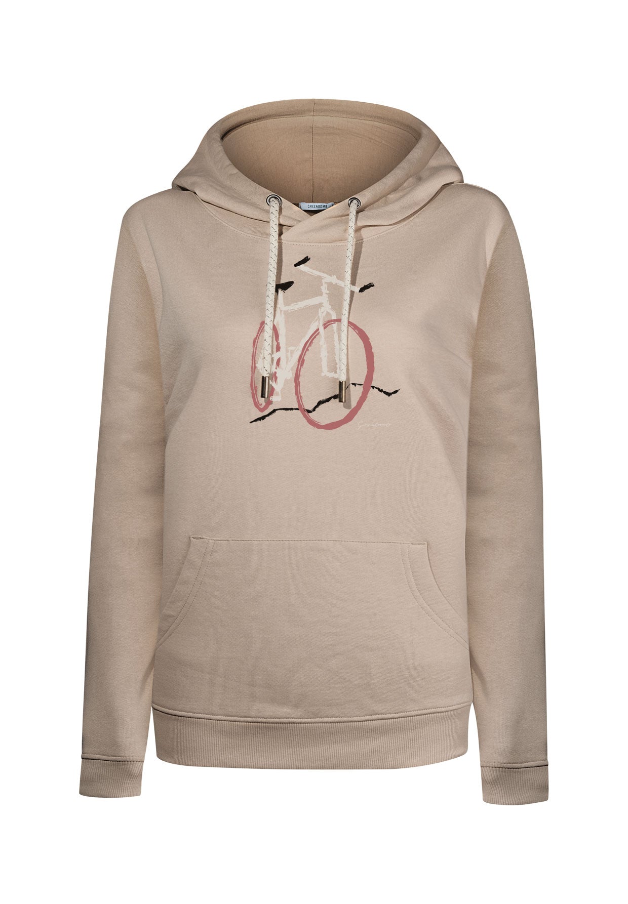 Latte: Gemütlicher Hoodie aus Bio-Baumwolle für Damen [11870]
