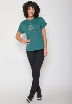 Grün:  Lässiges T-Shirt aus Bio-Baumwolle für Damen [11885]