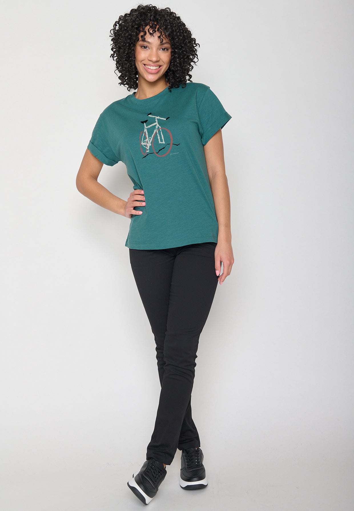 Jungle Green: Lässiges T-Shirt aus Bio-Baumwolle für Damen [11885]