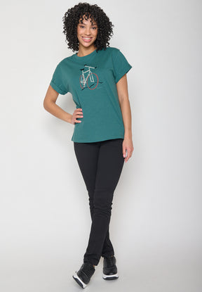 Jungle Green: Lässiges T-Shirt aus Bio-Baumwolle für Damen [11885]