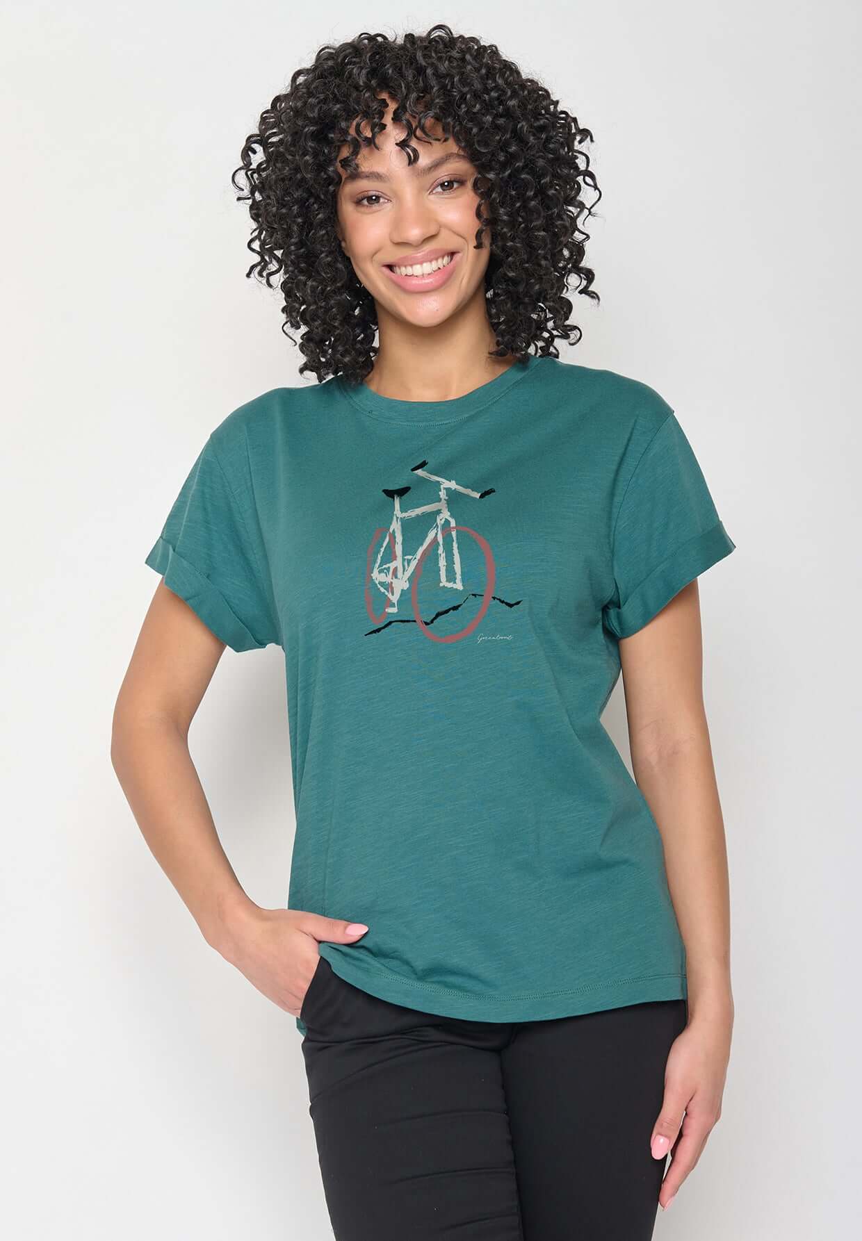 Grün:  Lässiges T-Shirt aus Bio-Baumwolle für Damen [11886]