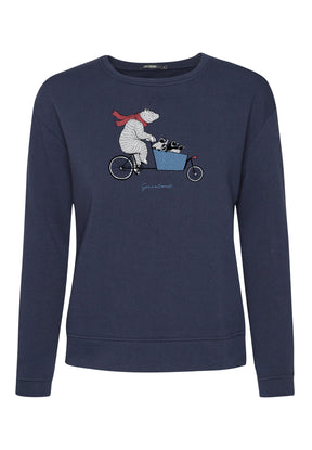 Navy: Gemütliches Sweatshirt aus Bio-Baumwolle für Damen [11887]