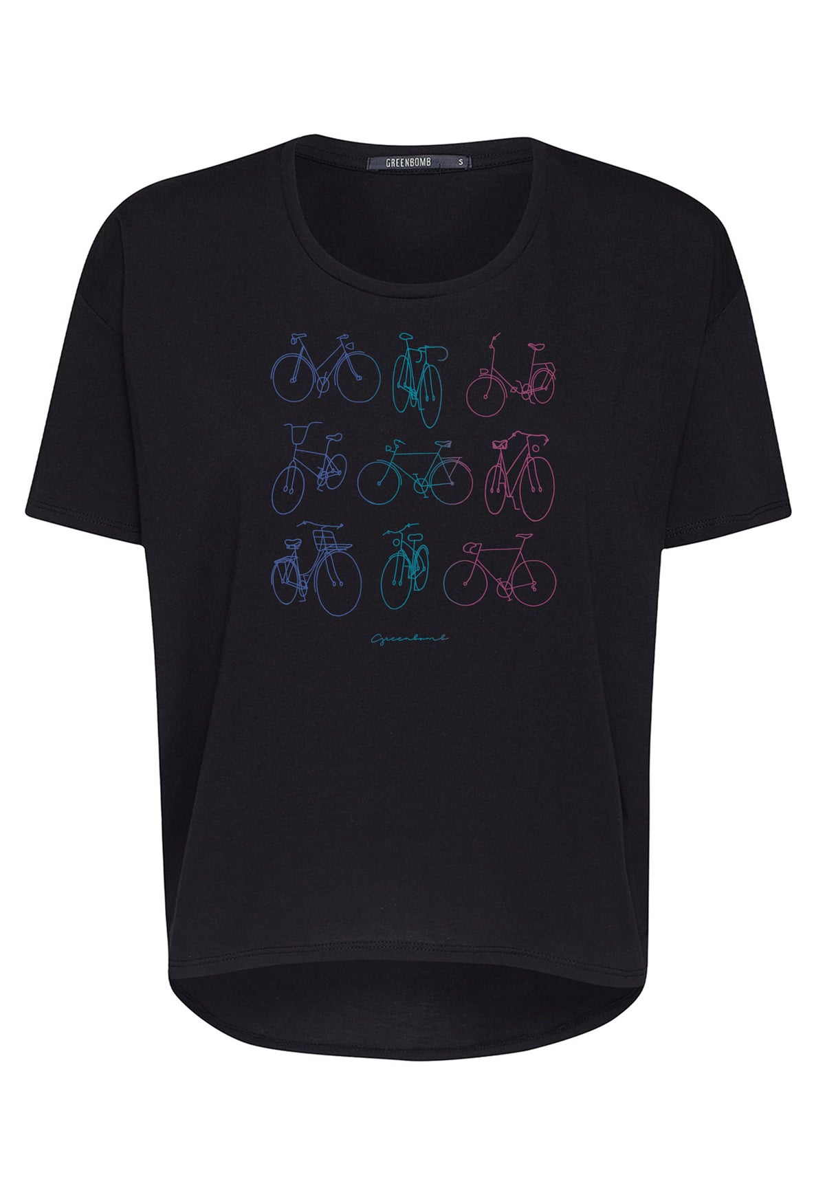 Black: Lässiges T-Shirt aus Bio-Baumwoll-Mix für Damen [11908]
