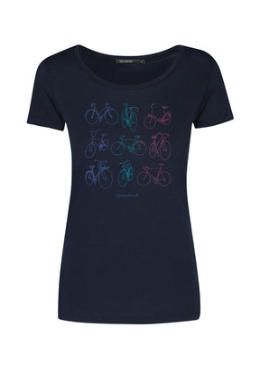 Dark Navy: Lässiges T-Shirt aus Bio-Baumwolle für Damen [11913]