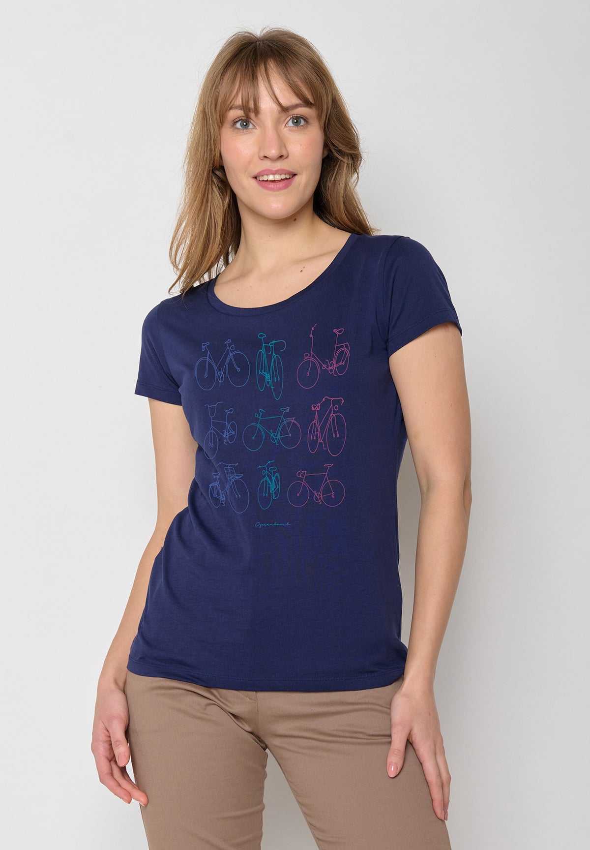 Dark Navy: Lässiges T-Shirt aus Bio-Baumwolle für Damen [11916]