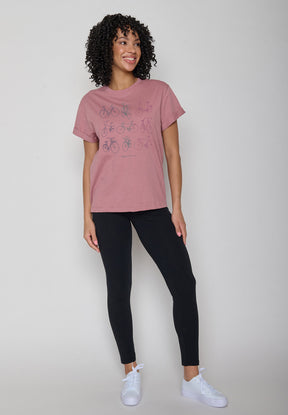 Old Rose: Lässiges T-Shirt aus Bio-Baumwolle für Damen [11923]