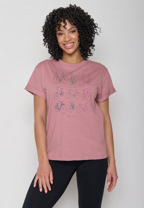 Old Rose: Lässiges T-Shirt aus Bio-Baumwolle für Damen [11925]