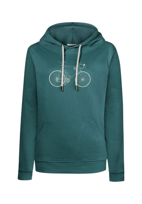 Jungle Green: Gemütlicher Hoodie aus Bio-Baumwolle für Damen [11927]