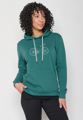 Jungle Green: Gemütlicher Hoodie aus Bio-Baumwolle für Damen [11930]