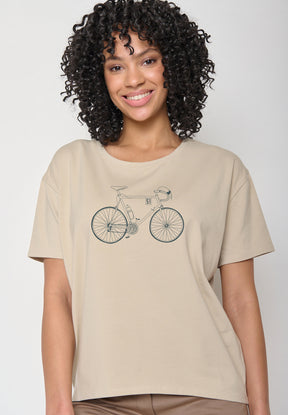 Latte: Lässiges T-Shirt aus Bio-Baumwoll-Mix für Damen [11936]
