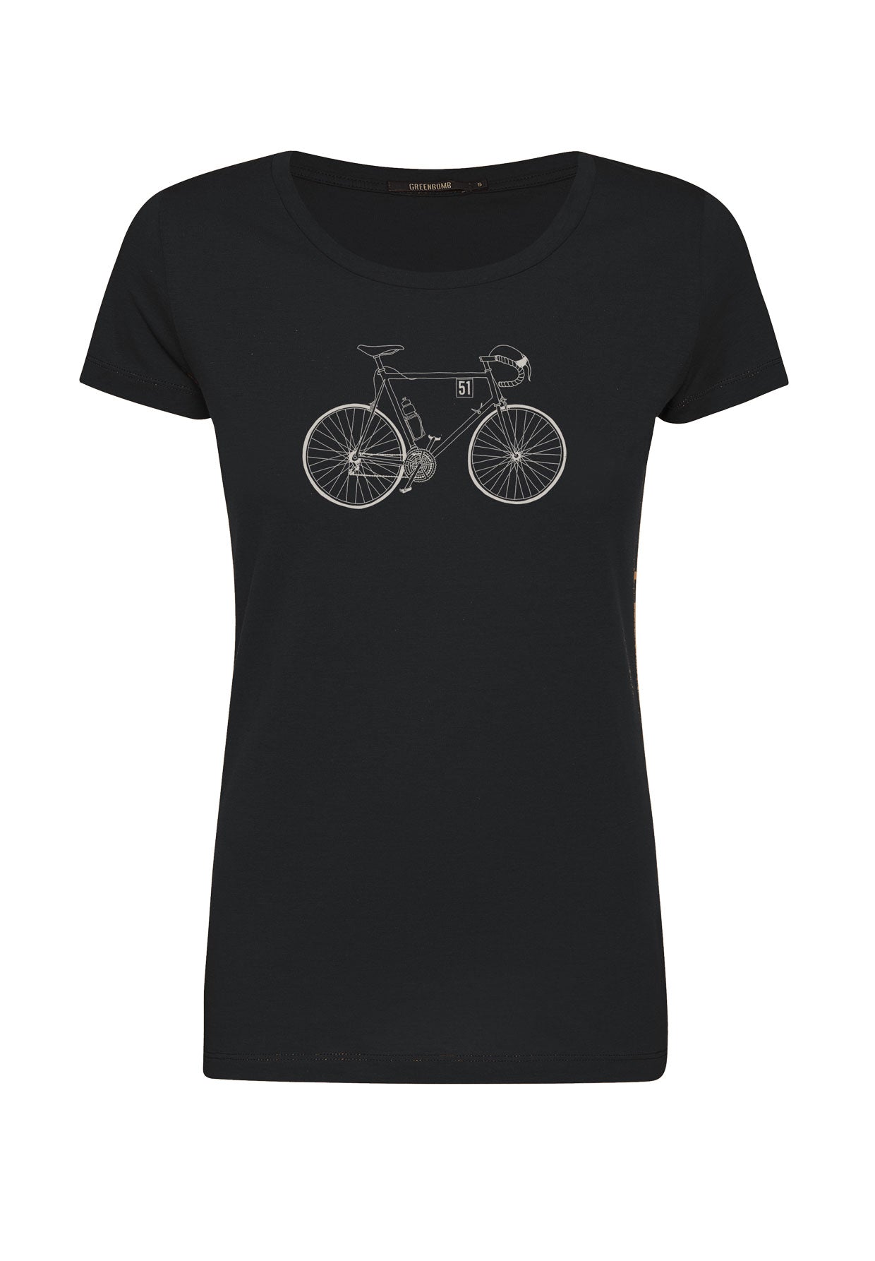 Black: Lässiges T-Shirt aus Bio-Baumwolle für Damen [11937]