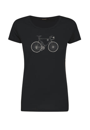 Black: Lässiges T-Shirt aus Bio-Baumwolle für Damen [11937]