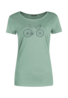 Pale Green: Lässiges T-Shirt aus Bio-Baumwolle für Damen [11942]