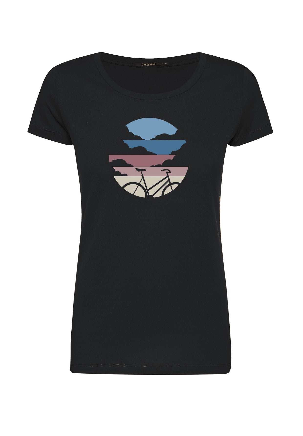 Black: Lässiges T-Shirt aus Bio-Baumwolle für Damen [11951]