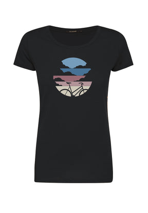 Black: Lässiges T-Shirt aus Bio-Baumwolle für Damen [11951]