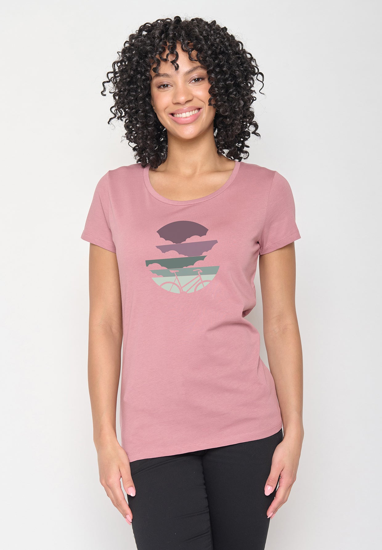 Old Rose: Lässiges T-Shirt aus Bio-Baumwolle für Damen [11958]