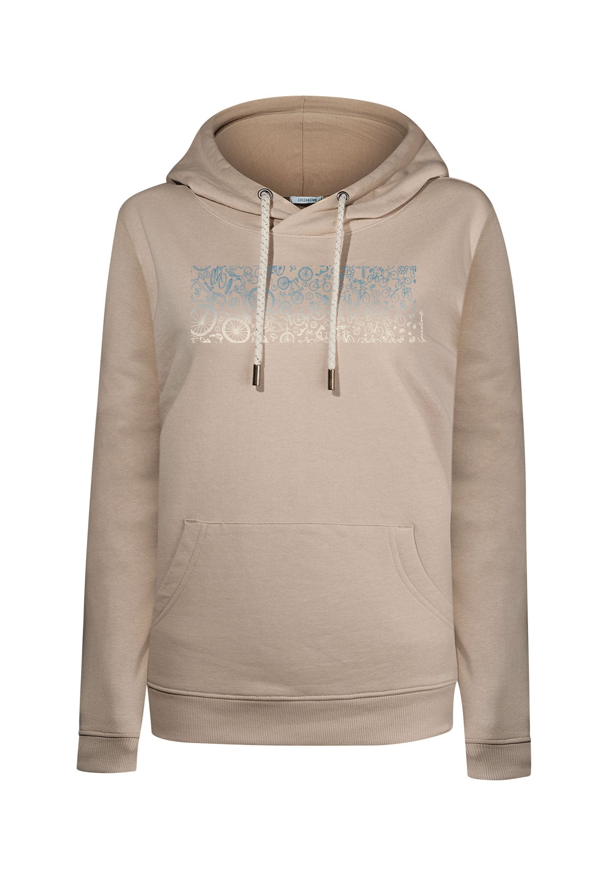Latte: Gemütlicher Hoodie aus Bio-Baumwolle für Damen [11968]