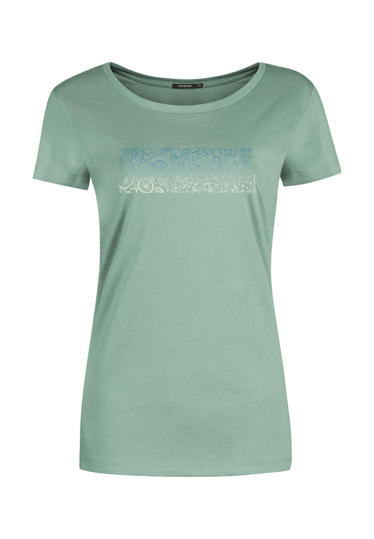 Pale Green: Lässiges T-Shirt aus Bio-Baumwolle für Damen [11976]