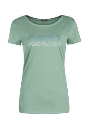 Pale Green: Lässiges T-Shirt aus Bio-Baumwolle für Damen [11976]