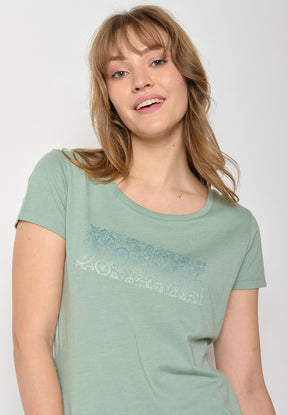 Pale Green: Sportliches T-Shirt aus Bio-Baumwolle für Damen [11980]