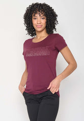 Rot:  Lässiges T-Shirt aus Bio-Baumwolle für Damen [11984]