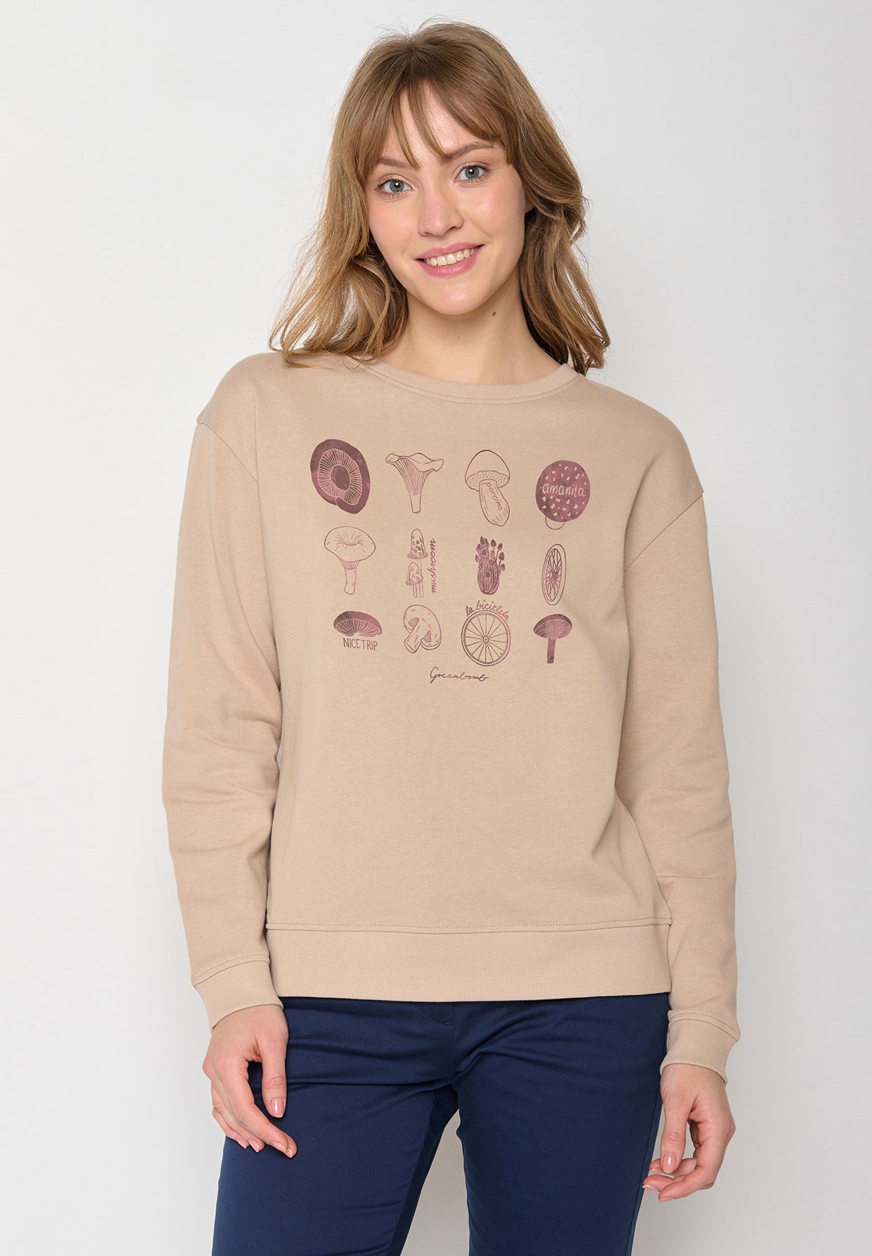 Latte: Gemütliches Sweatshirt aus Bio-Baumwolle für Damen [11989]