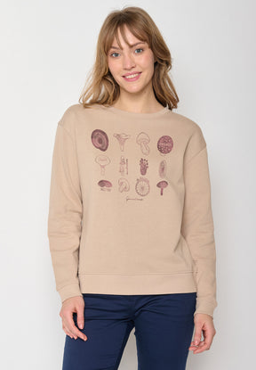 Latte: Gemütliches Sweatshirt aus Bio-Baumwolle für Damen [11989]