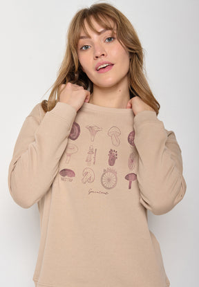 Latte: Gemütliches Sweatshirt aus Bio-Baumwolle für Damen [11990]
