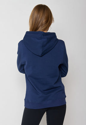 Navy: Gemütlicher Hoodie aus Bio-Baumwolle für Damen [11992]