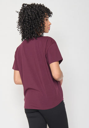 Rot:  Lässiges T-Shirt aus Bio-Baumwoll Mix für Damen [11997]