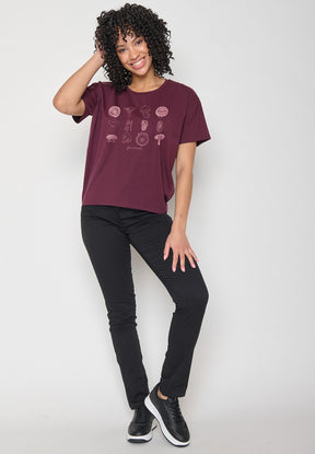 Rot:  Lässiges T-Shirt aus Bio-Baumwoll Mix für Damen [11998]