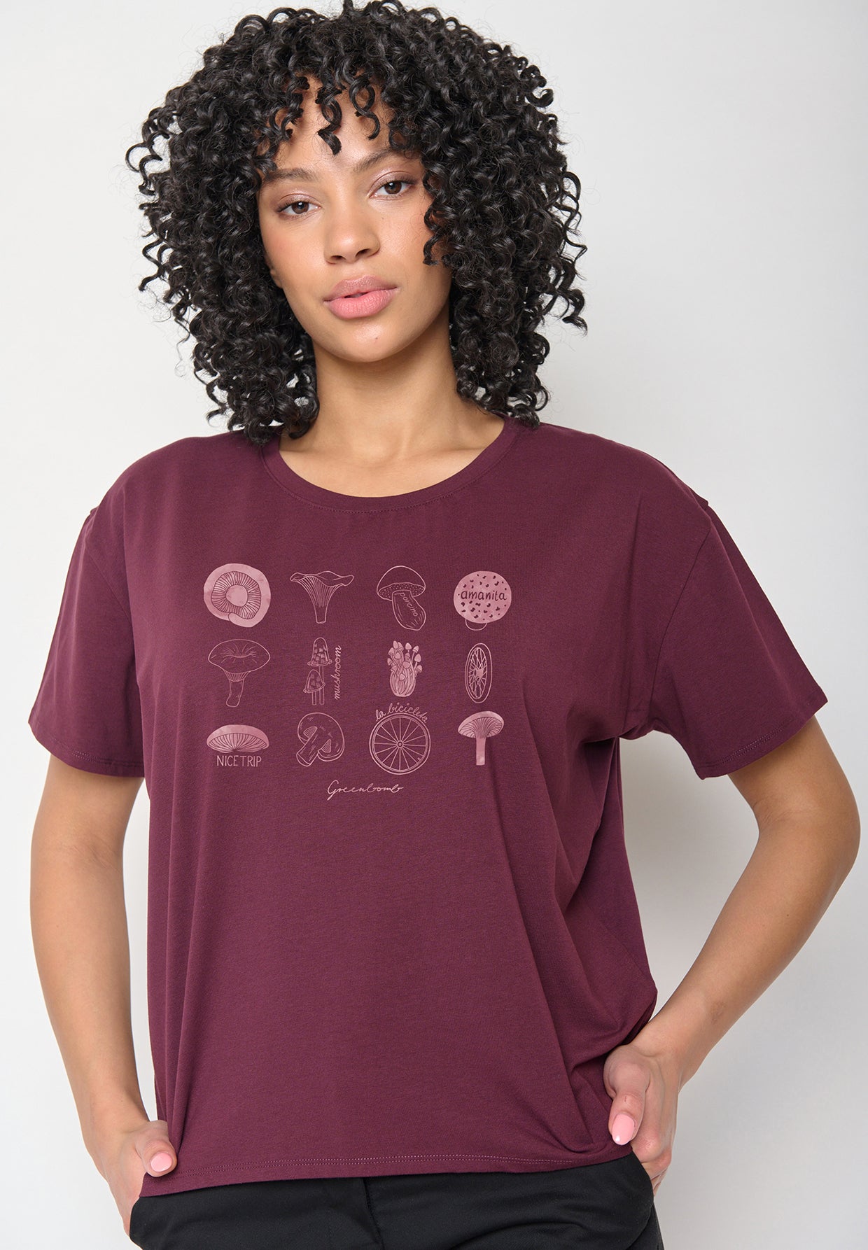 Rot:  Lässiges T-Shirt aus Bio-Baumwoll Mix für Damen [11999]