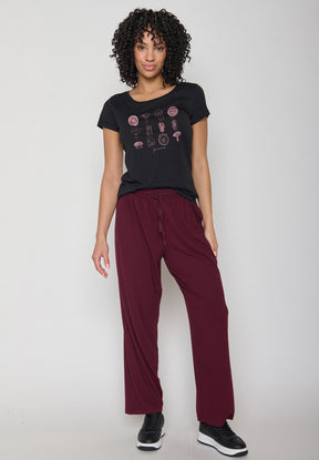 Black: Sportliches T-Shirt aus Bio-Baumwolle für Damen [12002]