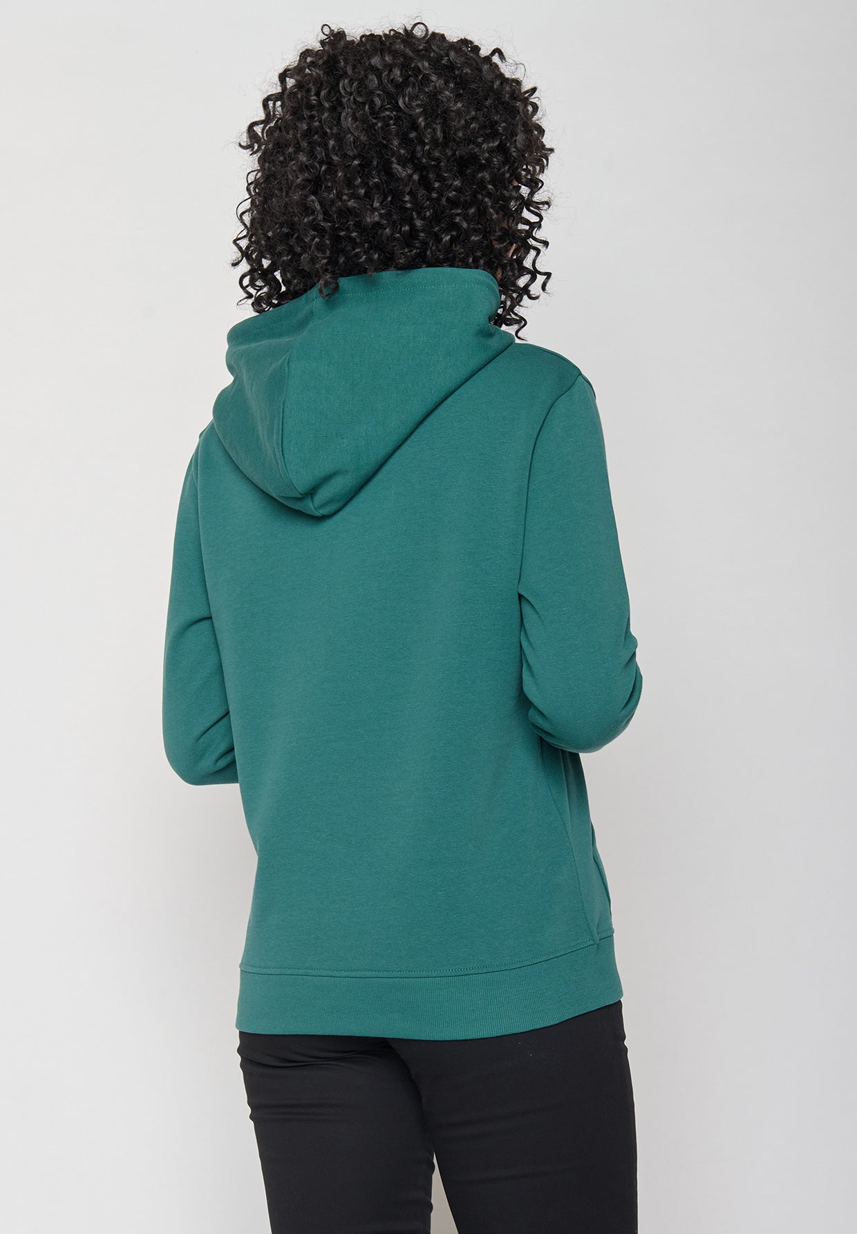 Jungle Green: Gemütlicher Hoodie aus Bio-Baumwolle für Damen [12005]