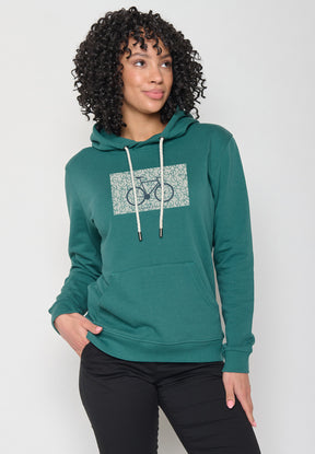 Jungle Green: Gemütlicher Hoodie aus Bio-Baumwolle für Damen [12007]