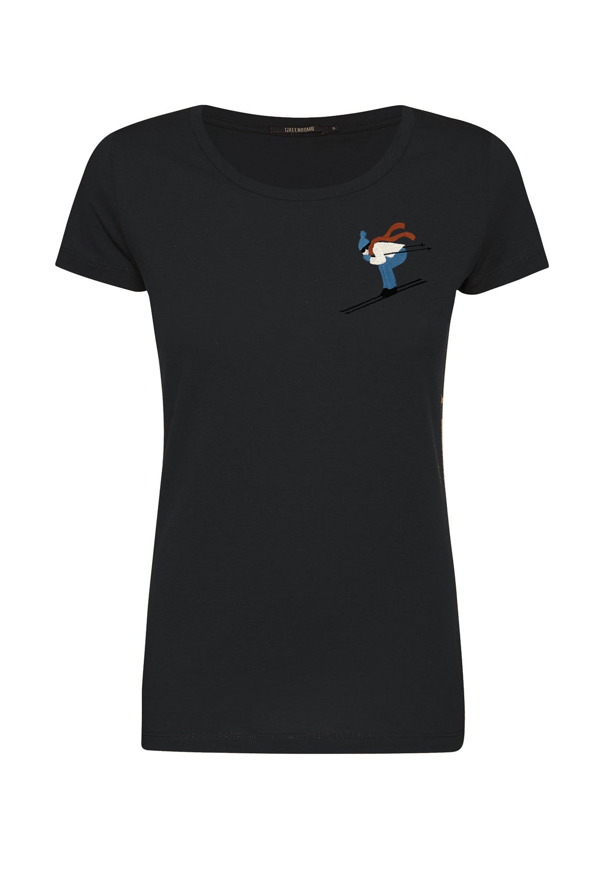 Black: Sportliches T-Shirt aus Bio-Baumwolle für Damen [12025]