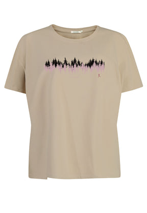 Latte: Lässiges T-Shirt aus Bio-Baumwoll-Mix für Damen [12051]