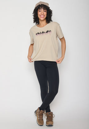 Latte: Lässiges T-Shirt aus Bio-Baumwoll-Mix für Damen [12053]