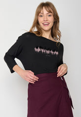 Black: Gemütliches Longsleeve aus Viskose (LENZING™ ECOVERO™) Mix für Damen [12062]
