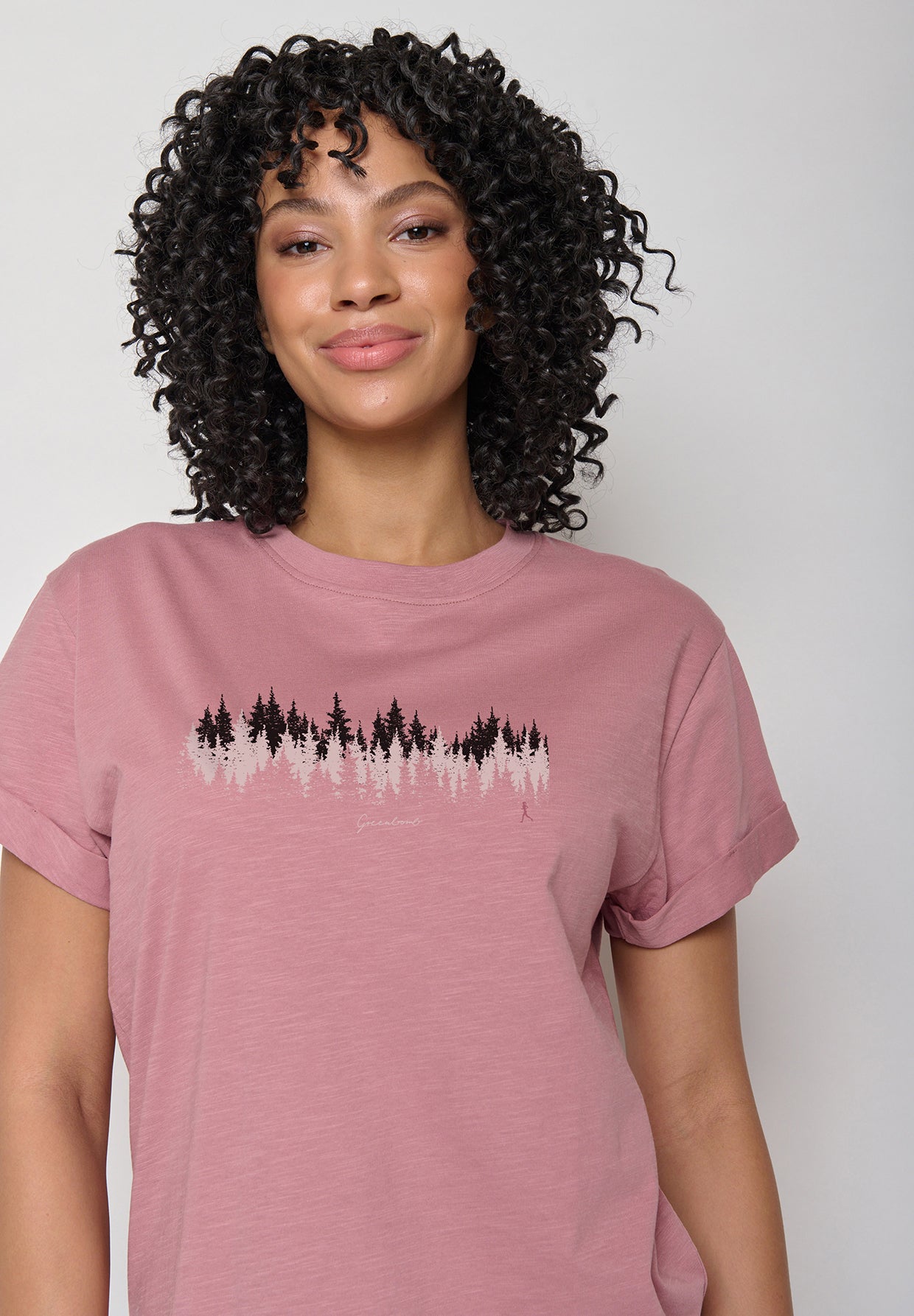 Old Rose: Lässiges T-Shirt aus Bio-Baumwolle für Damen [12067]