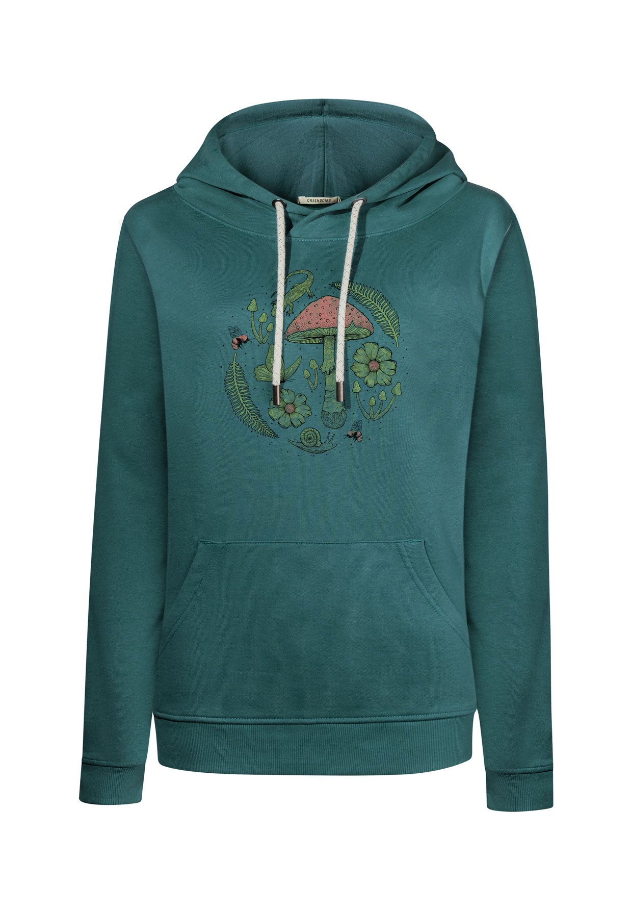 Jungle Green: Gemütlicher Hoodie aus Bio-Baumwolle für Damen [12068]