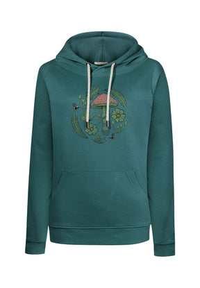 Jungle Green: Gemütlicher Hoodie aus Bio-Baumwolle für Damen [12068]