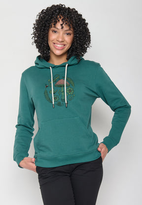 Jungle Green: Gemütlicher Hoodie aus Bio-Baumwolle für Damen [12071]